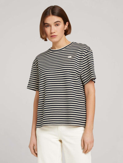 MBRC@TOMTAILOR WOMEN STRIPED T-SHIRT - FRONTAL VIEW
