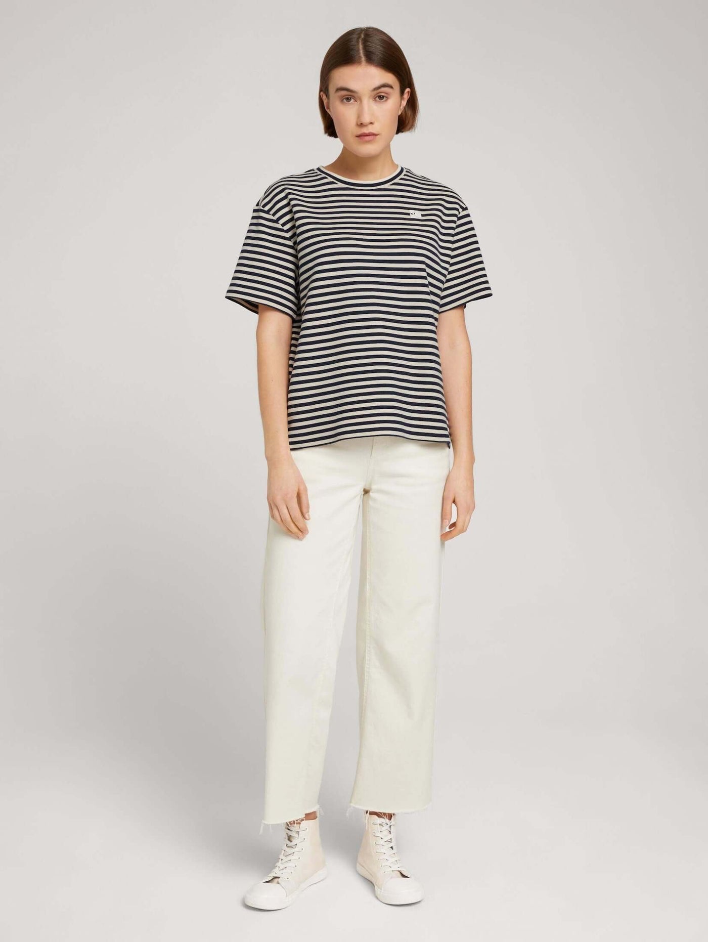 MBRC@TOMTAILOR WOMEN STRIPED T-SHIRT - FULL-BODY VIEW