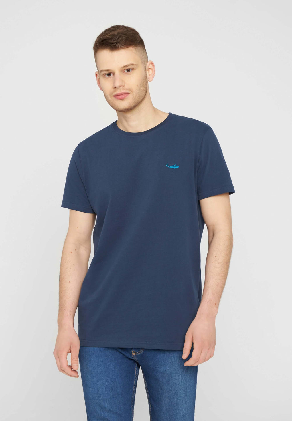 MBRC MEN BLUE T-SHIRT "LIGHT BLUE LOGO" - FRONTAL VIEW