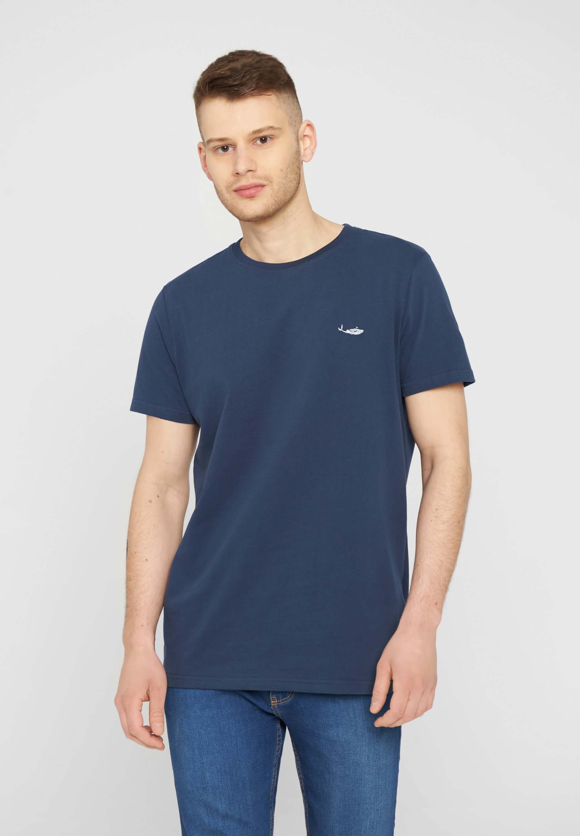 MBRC MEN BLUE T-SHIRT "WHITE LOGO" - FRONTAL VIEW
