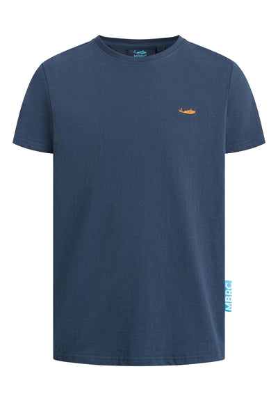 MBRC MEN SUSTAINABLE BLUE T-SHIRT "ORANGE LOGO" - FRONT