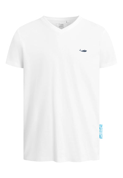 MBRC MEN SUSTAINABLE WHITE T-SHIRT "DARK BLUE LOGO" - FRONT