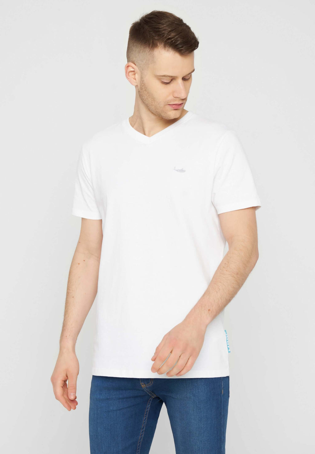 MBRC MEN WHITE T-SHIRT "WHITE LOGO" - FRONTAL VIEW