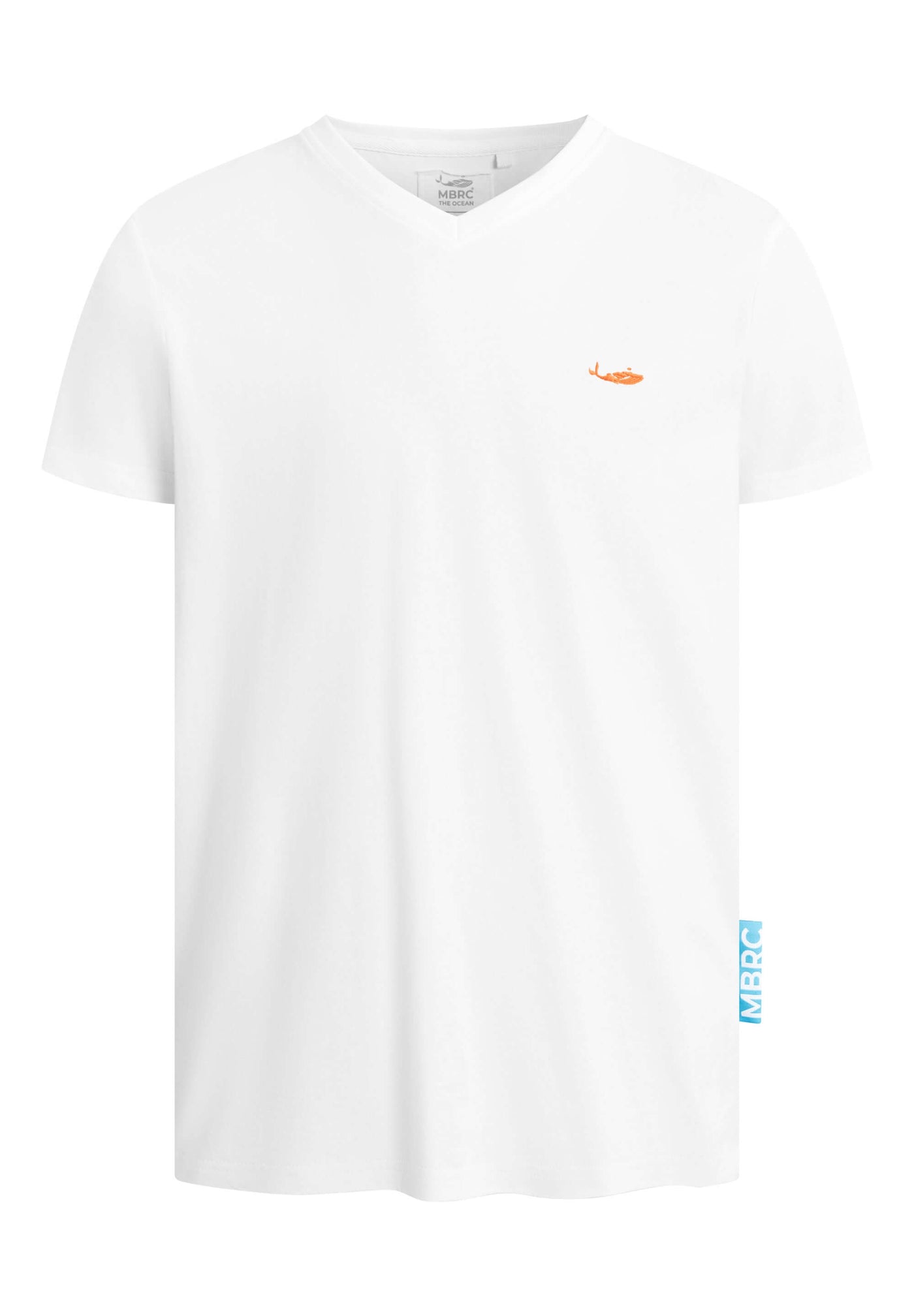 MBRC MEN SUSTAINABLE WHITE T-SHIRT "ORANGE LOGO" - FRONT