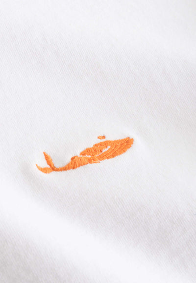 MBRC MEN SUSTAINABLE WHITE T-SHIRT "ORANGE LOGO" - WHALE