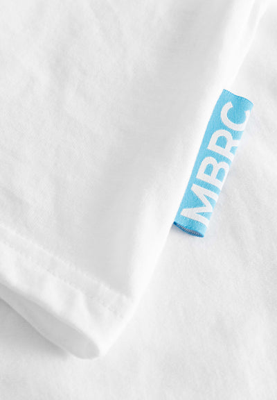 MBRC WOMEN SUSTAINABLE WHITE T-SHIRT "DARK BLUE LOGO" - INSERT