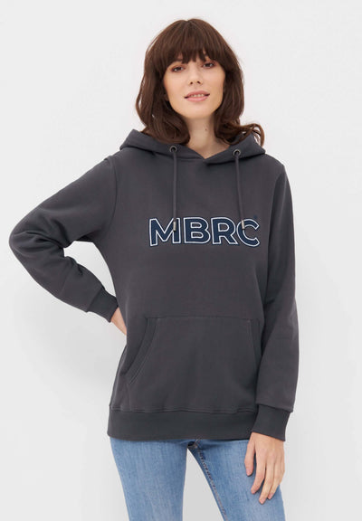 MBRC UNISEX SUSTAINABLE OCEAN HOODIE - FRONTAL VIEW WOMAN