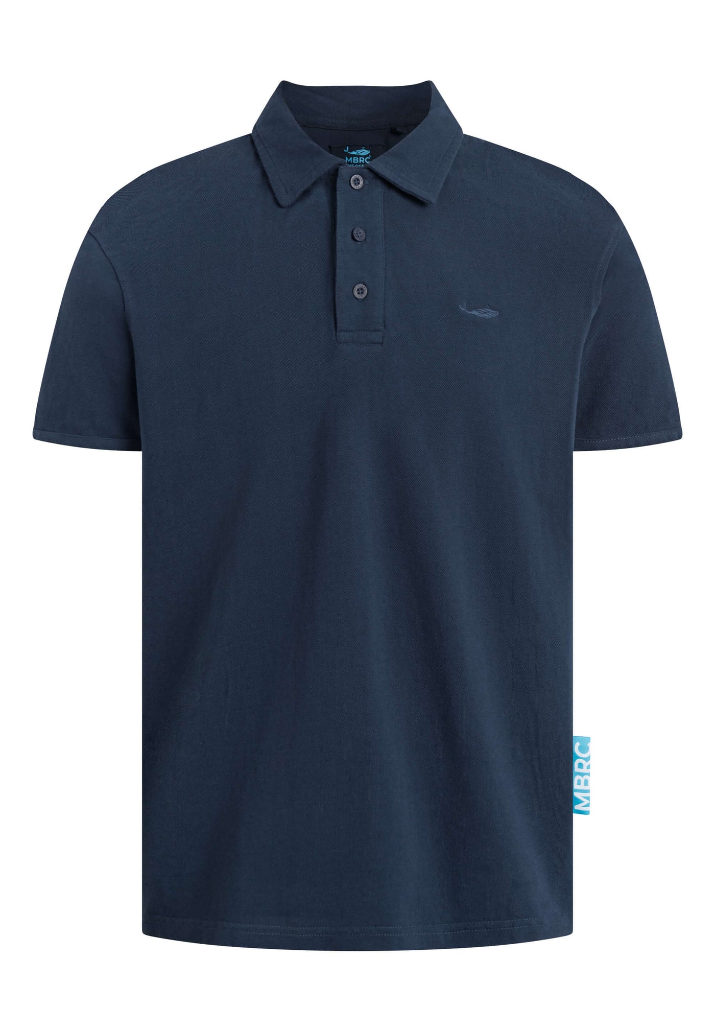 MBRC UNISEX SUSTAINABLE BLUE OCEAN POLO "DARK BLUE LOGO" - FRONT