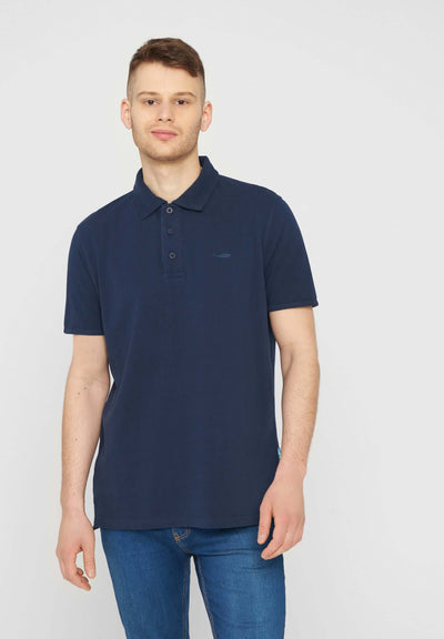 MBRC UNISEX SUSTAINABLE BLUE OCEAN POLO "DARK BLUE LOGO" - FRONTAL VIEW MEN