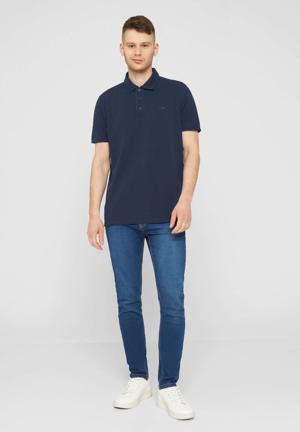 MBRC UNISEX BLUE OCEAN POLO "DARK BLUE LOGO" - FULL-BODY VIEW MEN