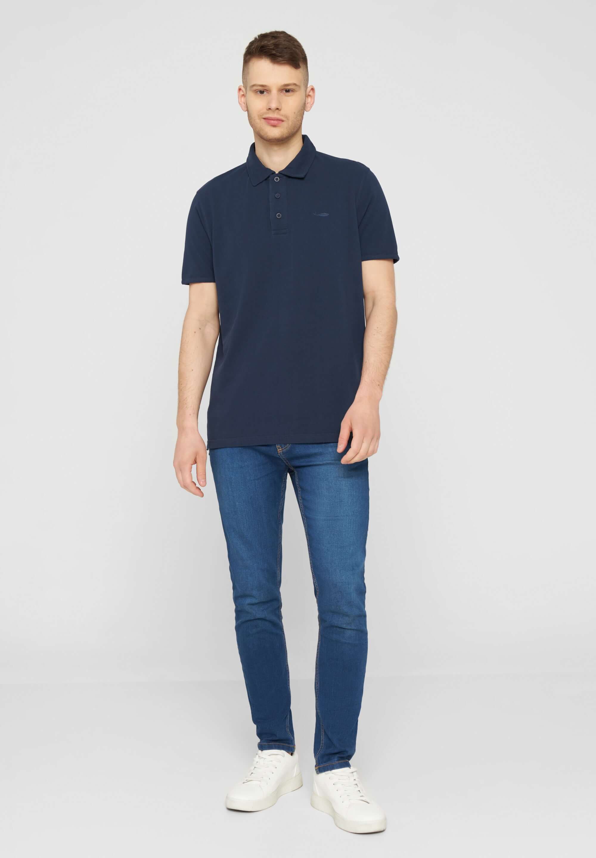 MBRC UNISEX BLUE OCEAN POLO "DARK BLUE LOGO" - FULL-BODY VIEW MEN