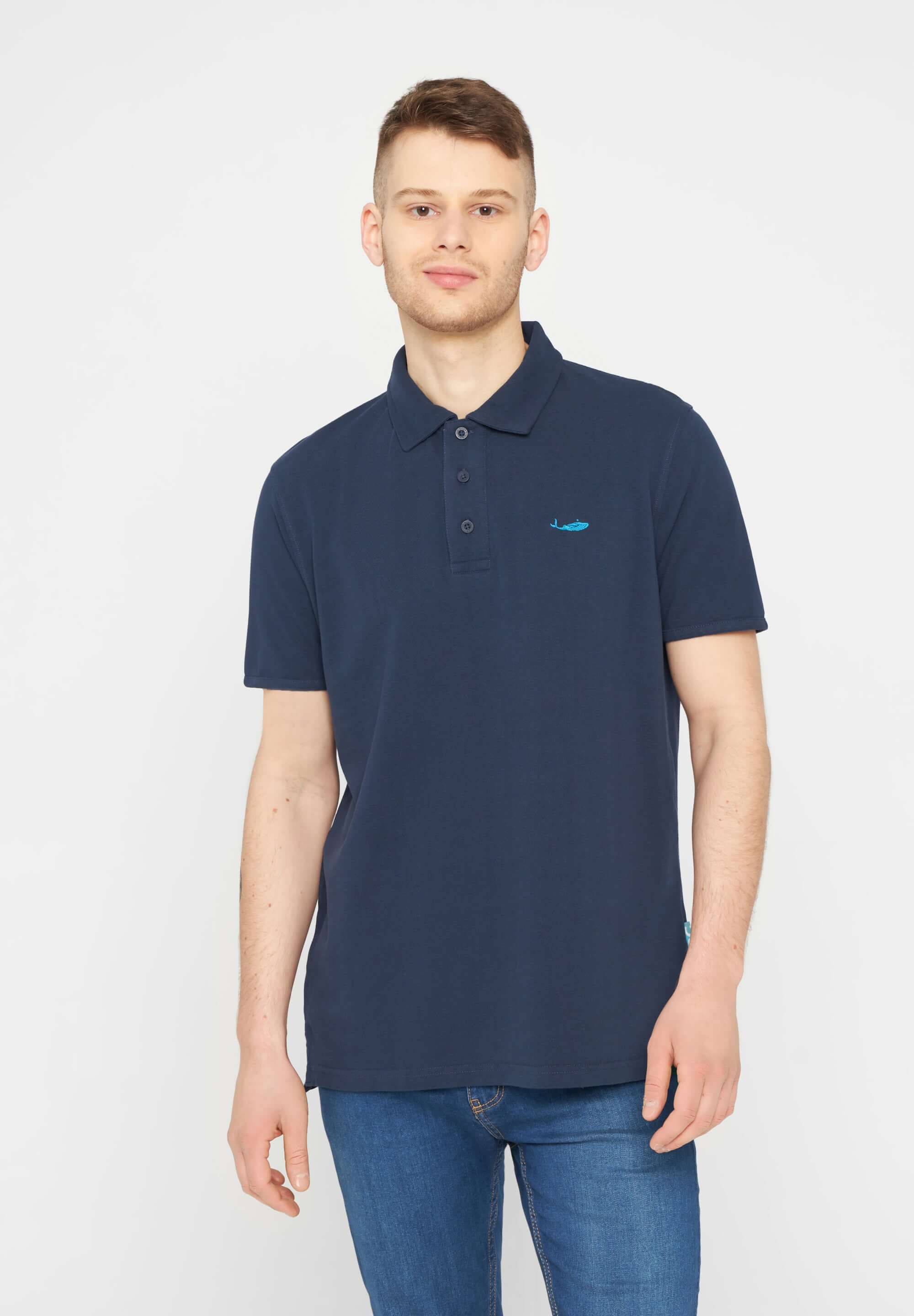 MBRC UNISEX BLUE OCEAN POLO "LIGHT BLUE LOGO" - FRONTAL VIEW MEN