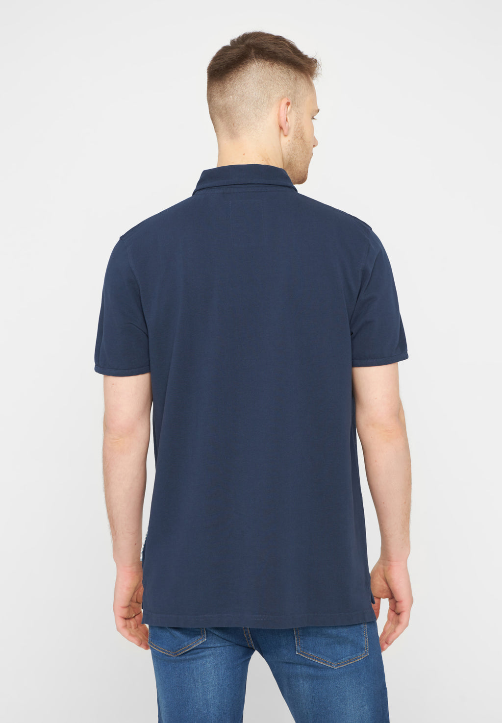 MBRC UNISEX BLUE OCEAN POLO "ORANGE LOGO" - BACK VIEW MEN