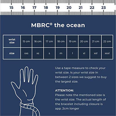 MBRC HUMPBACK OCEAN BRACELET "GREY BLUE" SIZE CHART